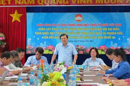 Phó Chủ tịch Nguyễn Hữu Dũng khảo sát việc triển khai công tác Mặt trận tại tỉnh Bình Dương